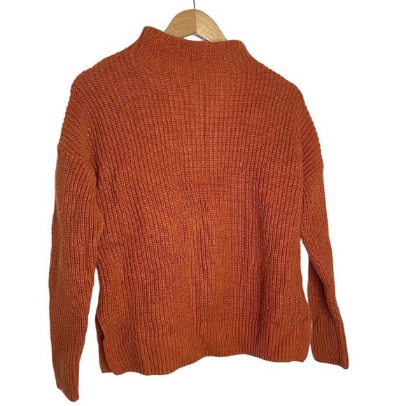 Max Studio Sweaters - Max Studio Cotton Mock Neck Sweater in Rust Burnt Orange